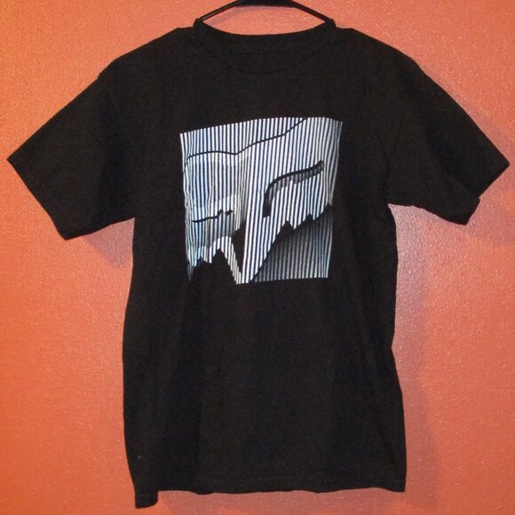 FOX Head Men Small Black White Graphic Motocross Racing Short Sleeve Shirt - Picture 1 of 5